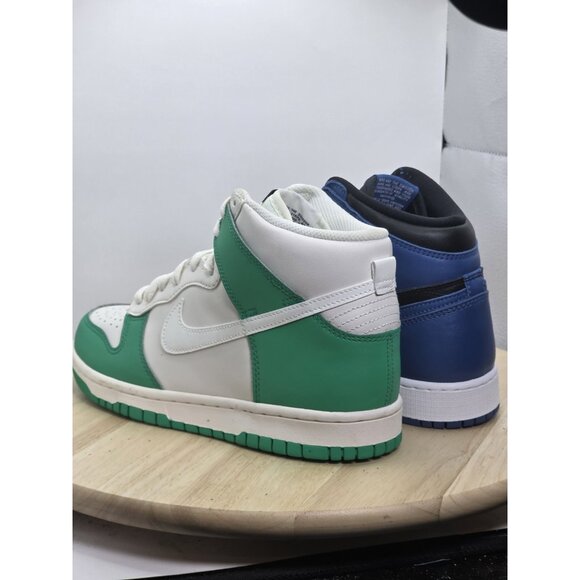 Size 7Y- Nike Air Jordan 1 Marina Blue & Nike Dunk High Stadium Green Miss-match - Picture 5 of 9